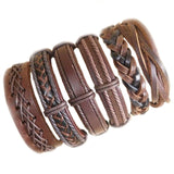 Wholesale 10PCS/lot (Random 10pcs ) Mix Styles Braided Bracelets Or 6pcs Leather Bracelets For Men Wrap Bangle Party Gifts  MX5