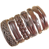 Wholesale 10PCS/lot (Random 10pcs ) Mix Styles Braided Bracelets Or 6pcs Leather Bracelets For Men Wrap Bangle Party Gifts  MX5