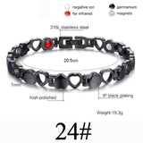 Women Men Health Care Germanium Magnetic Bracelet for Arthritis and Carpal Tunnel 316L Stainless Steel Power Therapy Bangles