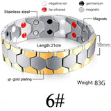 Women Men Health Care Germanium Magnetic Bracelet for Arthritis and Carpal Tunnel 316L Stainless Steel Power Therapy Bangles