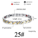 Women Men Health Care Germanium Magnetic Bracelet for Arthritis and Carpal Tunnel 316L Stainless Steel Power Therapy Bangles