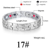 Women Men Health Care Germanium Magnetic Bracelet for Arthritis and Carpal Tunnel 316L Stainless Steel Power Therapy Bangles