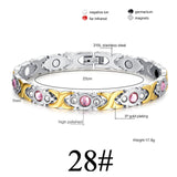 Women Men Health Care Germanium Magnetic Bracelet for Arthritis and Carpal Tunnel 316L Stainless Steel Power Therapy Bangles