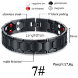 Women Men Health Care Germanium Magnetic Bracelet for Arthritis and Carpal Tunnel 316L Stainless Steel Power Therapy Bangles