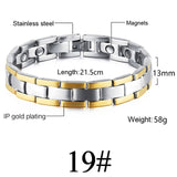 Women Men Health Care Germanium Magnetic Bracelet for Arthritis and Carpal Tunnel 316L Stainless Steel Power Therapy Bangles