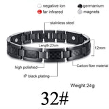 Women Men Health Care Germanium Magnetic Bracelet for Arthritis and Carpal Tunnel 316L Stainless Steel Power Therapy Bangles