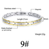 Women Men Health Care Germanium Magnetic Bracelet for Arthritis and Carpal Tunnel 316L Stainless Steel Power Therapy Bangles