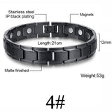 Women Men Health Care Germanium Magnetic Bracelet for Arthritis and Carpal Tunnel 316L Stainless Steel Power Therapy Bangles