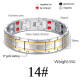 Women Men Health Care Germanium Magnetic Bracelet for Arthritis and Carpal Tunnel 316L Stainless Steel Power Therapy Bangles