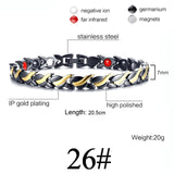 Women Men Health Care Germanium Magnetic Bracelet for Arthritis and Carpal Tunnel 316L Stainless Steel Power Therapy Bangles