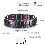 Women Men Health Care Germanium Magnetic Bracelet for Arthritis and Carpal Tunnel 316L Stainless Steel Power Therapy Bangles