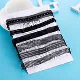 Yanqueens 6 Pcs/pack Black Lace Leather Velvet strip Choker Necklace Torques Collar  Women Statement Jewelry Chocker