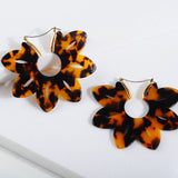 ZA 2019 Hot Sale Acrylic Resin Leopard Dangle Earring For Women Fashion Tortoiseshell Geometry Acetate Party Jewelry Brincos