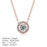 ZHOUYANG Necklaces & Pendants Jewelry For Women Silver Color Rose Gold Chain Jewellery Heart Necklace Cubic Zirconia Gift N388