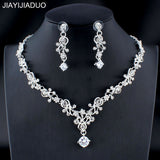 jiayijiaduo Classic women's wedding jewelry set silver / gold color fine necklace earrings accessory gift  dropshipping 2019 new