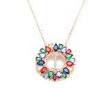 multicolor CZ micro pave zircon charm necklace fashion Gold 26 Alphabet letter pendant necklace letter necklaces