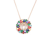 multicolor CZ micro pave zircon charm necklace fashion Gold 26 Alphabet letter pendant necklace letter necklaces