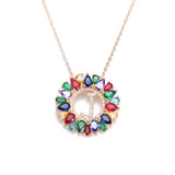 multicolor CZ micro pave zircon charm necklace fashion Gold 26 Alphabet letter pendant necklace letter necklaces