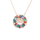 multicolor CZ micro pave zircon charm necklace fashion Gold 26 Alphabet letter pendant necklace letter necklaces
