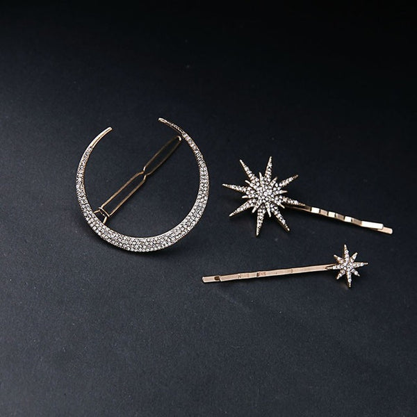 muylinda Branded Design Star Moon Rhinestone Hair Clip Hair pin Fashion Hair Accessories Women Jewelry