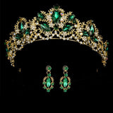 wedding crown queen bridal tiara bridal crown with earring luxury rhinestone headband diadem bride hair jewelry ornaments