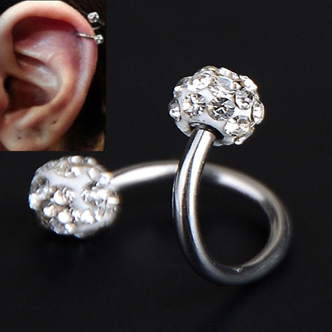 Stainless Steel Ear Piercing Crystal