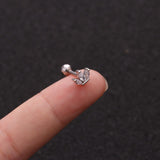 1 Piece Gold White Moon Star Flower Heart Cross Marquise Steel Barbell CZ Tragus Diath Cartilage Helix Rook Piercing Earring