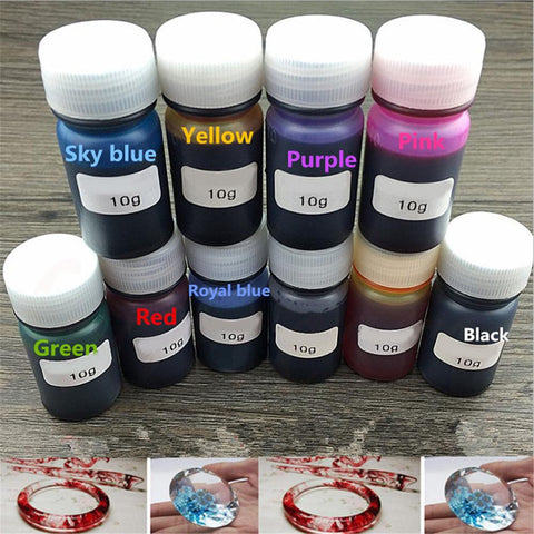 10 Colors 10g Epoxy UV Resin Dye Colorant Resin Pigment Mix Color DIY Craft DIY Handmade Quick-drying Non-toxic Crafts