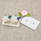 100PCS 3.5*2.5cm multi color Paper cute Stud earring HangTag card custom logo cost extra  Jewelry Display packing Card