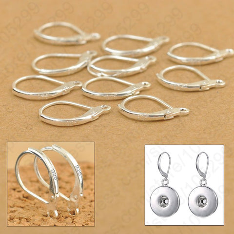 100PCS Jewellery Components 925 Sterling Silver Handmade DIY Beadings Findings Earring Hooks Leverback Earwire Fittings