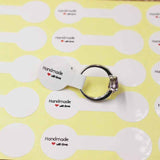 100PCS multi style paper folded ring labels white/kraft thank you self adhesive price labels sticker for jewelry  6*1.20cm