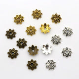 100Pcs 8 Petals Flower Loose Sparer End Bead Caps for Jewelry Making Finding Diy Bracelet Accessories Component Wholesale Supply