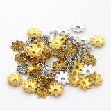 100Pcs 8 Petals Flower Loose Sparer End Bead Caps for Jewelry Making Finding Diy Bracelet Accessories Component Wholesale Supply