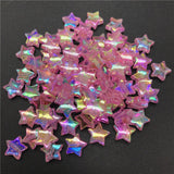 100pcs 11x4mm Acrylic Spacer Beads Five-pointed Star Transparent Rainbow Color Beads For Jewelry Making