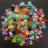 100pcs 11x4mm Acrylic Spacer Beads Five-pointed Star Transparent Rainbow Color Beads For Jewelry Making