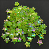 100pcs 11x4mm Acrylic Spacer Beads Five-pointed Star Transparent Rainbow Color Beads For Jewelry Making