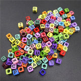 100pcs 6mm Mix Letter Beads Square Alphabet Beads Acrylic Beads DIY Jewelry Making For Bracelet Necklace Accessories