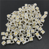 100pcs 6mm Mix Letter Beads Square Alphabet Beads Acrylic Beads DIY Jewelry Making For Bracelet Necklace Accessories