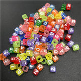 100pcs 6mm Mix Letter Beads Square Alphabet Beads Acrylic Beads DIY Jewelry Making For Bracelet Necklace Accessories