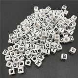 100pcs 6mm Mix Letter Beads Square Alphabet Beads Acrylic Beads DIY Jewelry Making For Bracelet Necklace Accessories