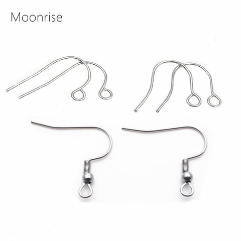 100pcs Stainless Steel Ear Wires Hypo Allergenic Earring Hooks For DIY Jewelry Findings Components Accessories HK039