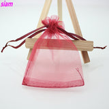 100pcs/lot 5*7cm,7*9cm,9x12cm organza bag Christmas wedding gift bag candy Packaging jewelry packing bags gift pouches 23 colors