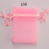 100pcs/lot 5*7cm,7*9cm,9x12cm organza bag Christmas wedding gift bag candy Packaging jewelry packing bags gift pouches 23 colors