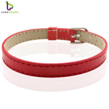 10PCS 8MM Artificial Leather DIY Wristband Bracelets femme Mix Color Charms Leather Bracelet Fit Slide Letter /charms LSBR015*10