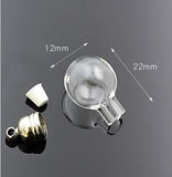 10pcs 5mm glue cap glass Vial Pendant locket charms mini wishing glass bottles with Tassel cap name on rice art jewelry making