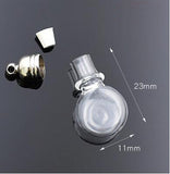 10pcs 5mm glue cap glass Vial Pendant locket charms mini wishing glass bottles with Tassel cap name on rice art jewelry making