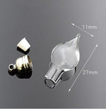 10pcs 5mm glue cap glass Vial Pendant locket charms mini wishing glass bottles with Tassel cap name on rice art jewelry making