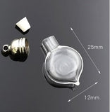 10pcs 5mm glue cap glass Vial Pendant locket charms mini wishing glass bottles with Tassel cap name on rice art jewelry making