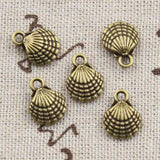 10pcs Charms double sided lovely  shell 13x10mm Antique Making pendant fit,Vintage Tibetan Silver Bronze,DIY Handmade Jewelry