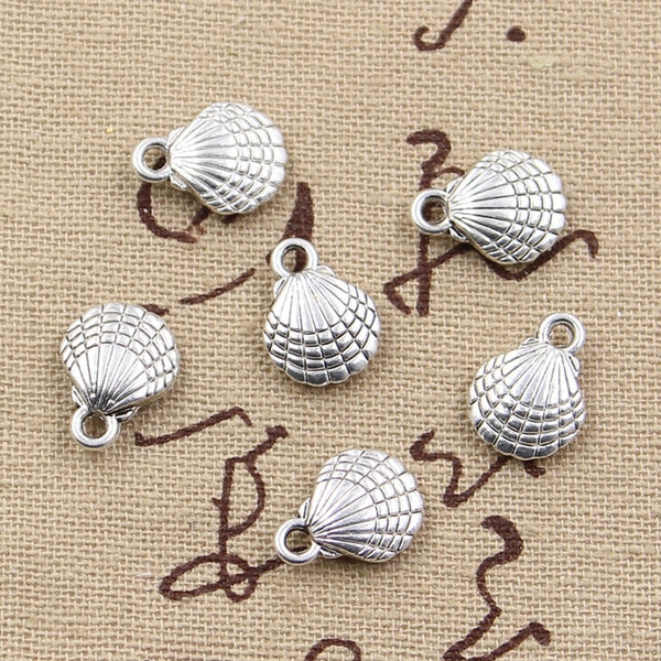 10pcs Charms double sided lovely  shell 13x10mm Antique Making pendant fit,Vintage Tibetan Silver Bronze,DIY Handmade Jewelry